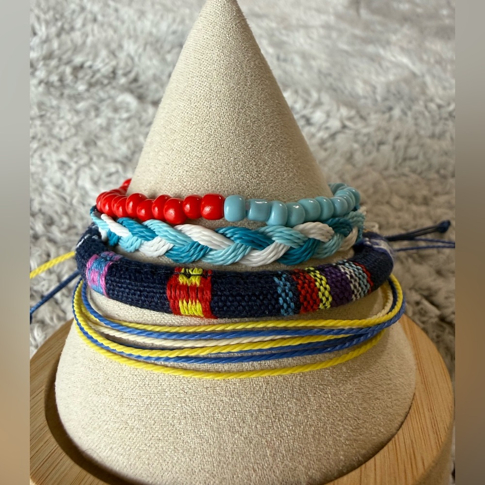 Boho Colorful Beaded and Woven Bracelets Set. 4 pieces NWOT